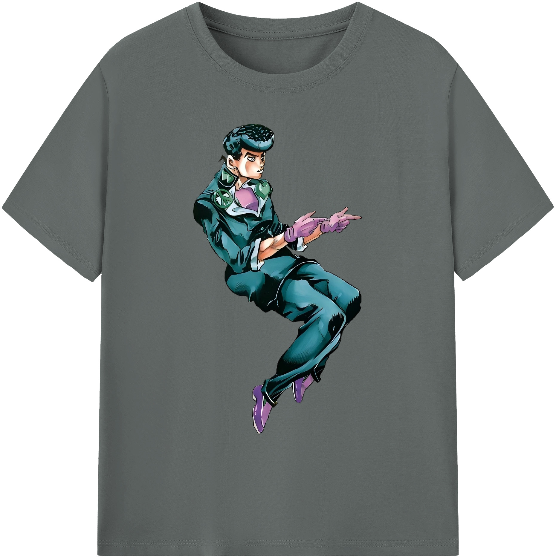 （画像用） ジョジョの奇妙な冒険 ひがしかた じょうすけ JoJo's Bizarre Adventure Higashikata Josuke 綿100％ メンズ半袖Tシャツ｜肌触りやわらか＆通気性